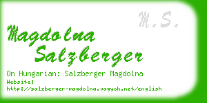 magdolna salzberger business card